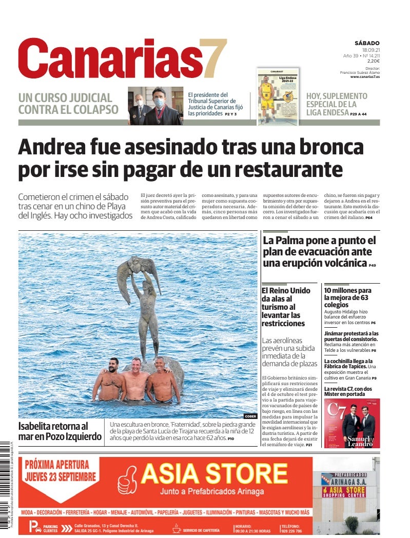 Portada Canarias7 18-09-2021