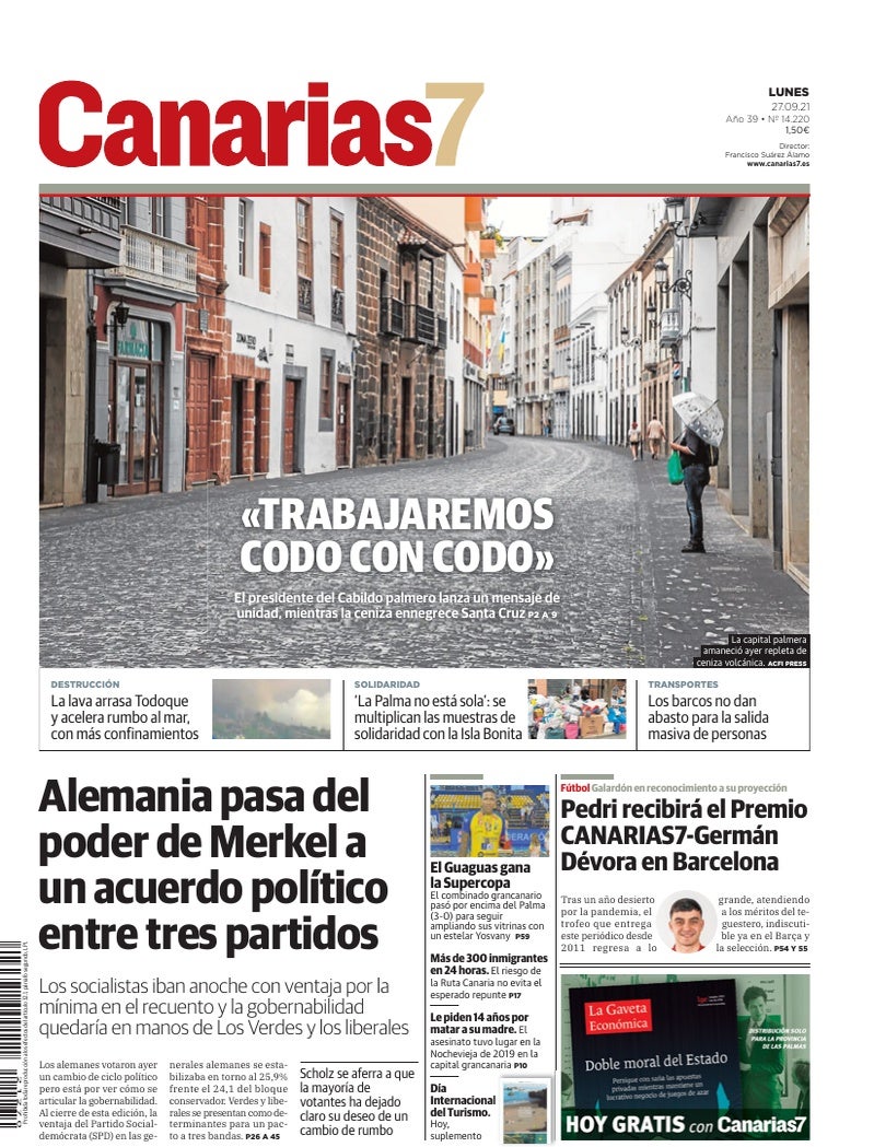Portada Canarias7 27-09-2021