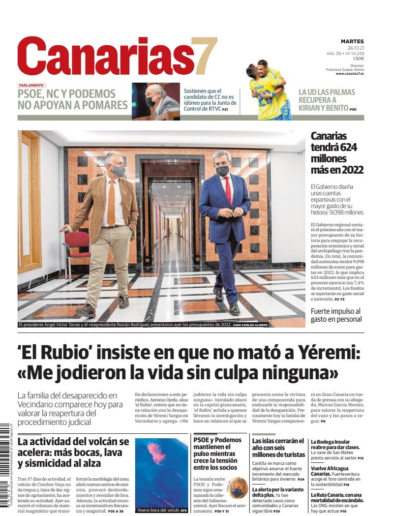 Portada Canarias7 26-10-2021
