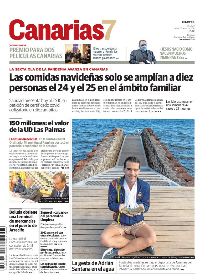 Portada Canarias7 21-12-2021