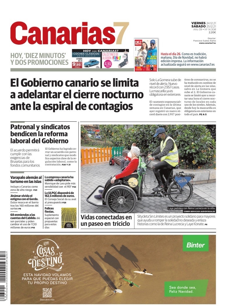 Portada Canarias7 24-12-2021