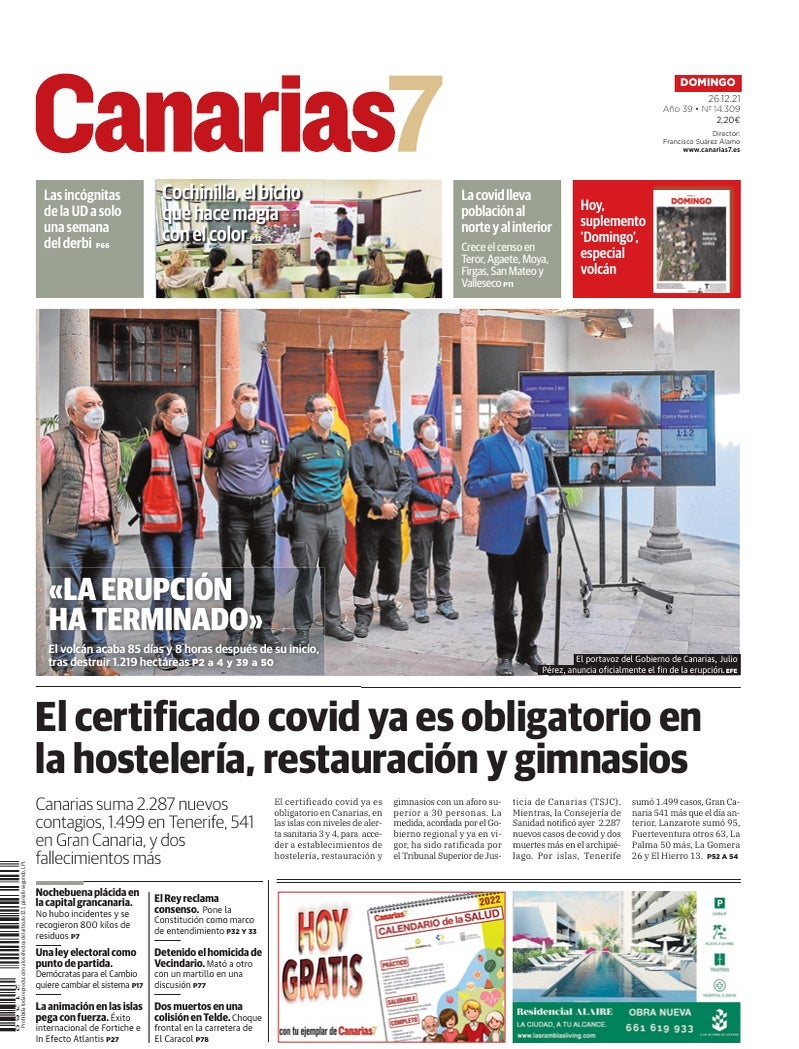 Portada Canarias7 26-12-2021
