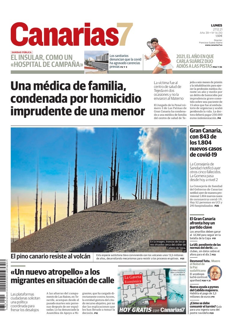 Portada Canarias7 27-12-2021