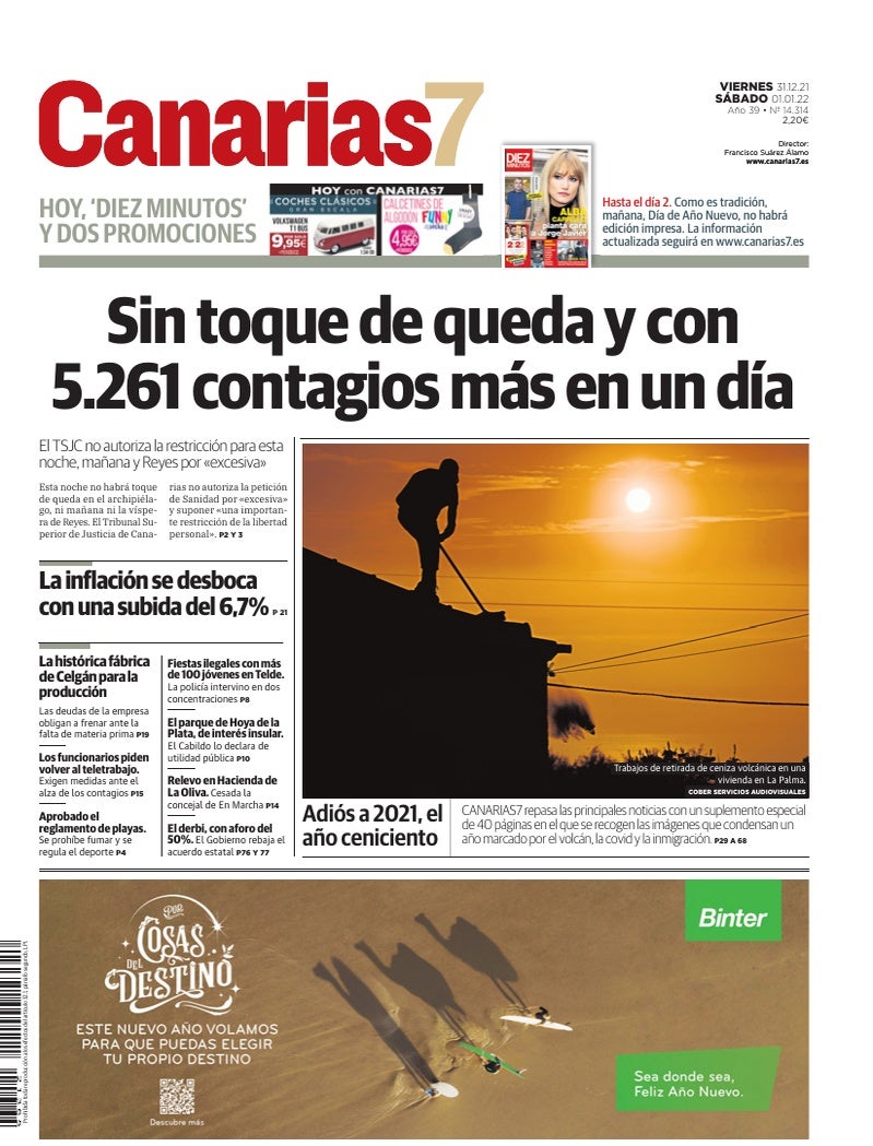 Portada Canarias7 31-12-2021