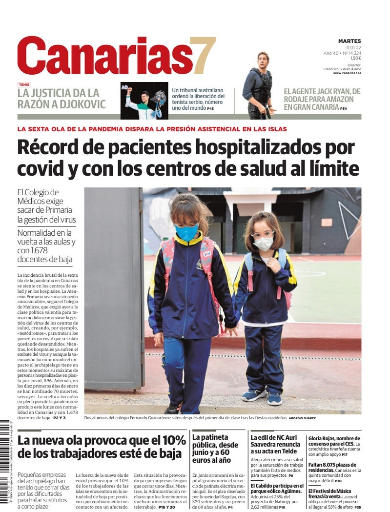 Portada Canarias7 11-01-2022