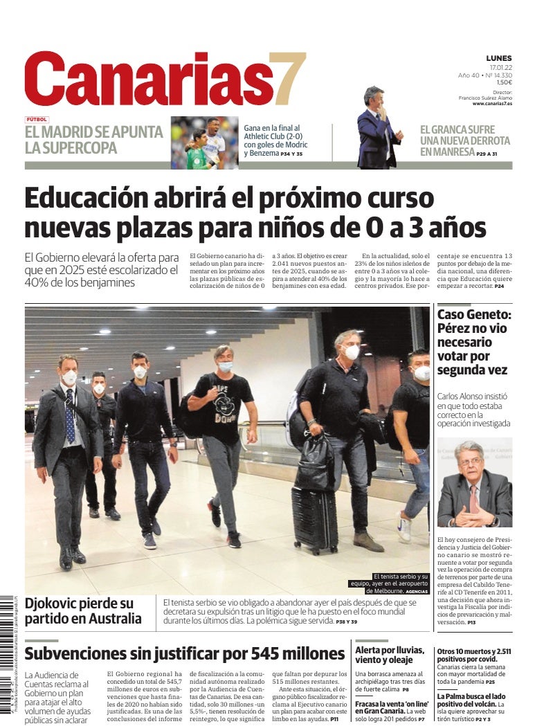 Portada Canarias7 17-01-2022