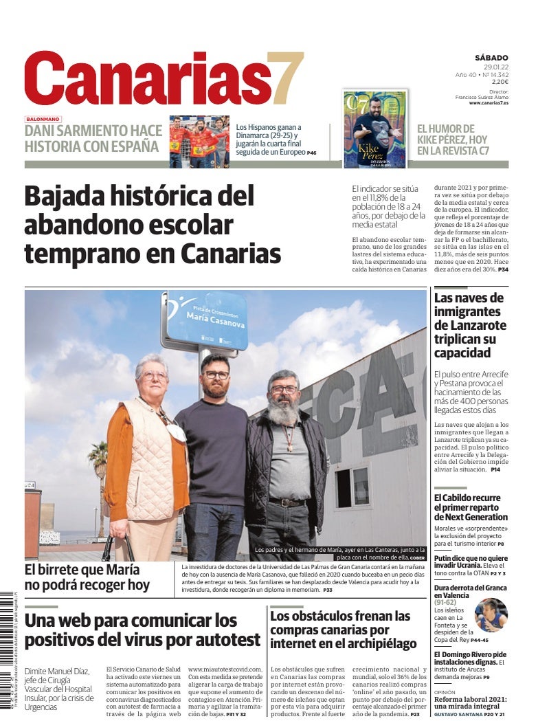 Portada Canarias7 29-01-2022