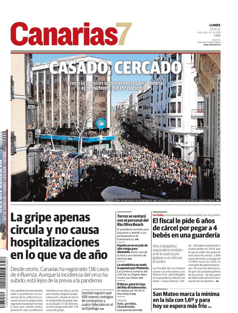 Portada Canarias7 21-02-2022