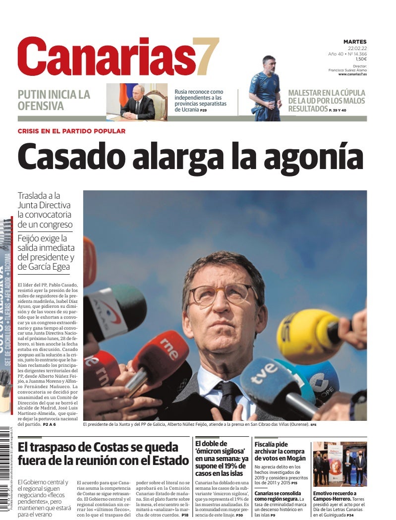 Portada Canarias7 22-02-2022