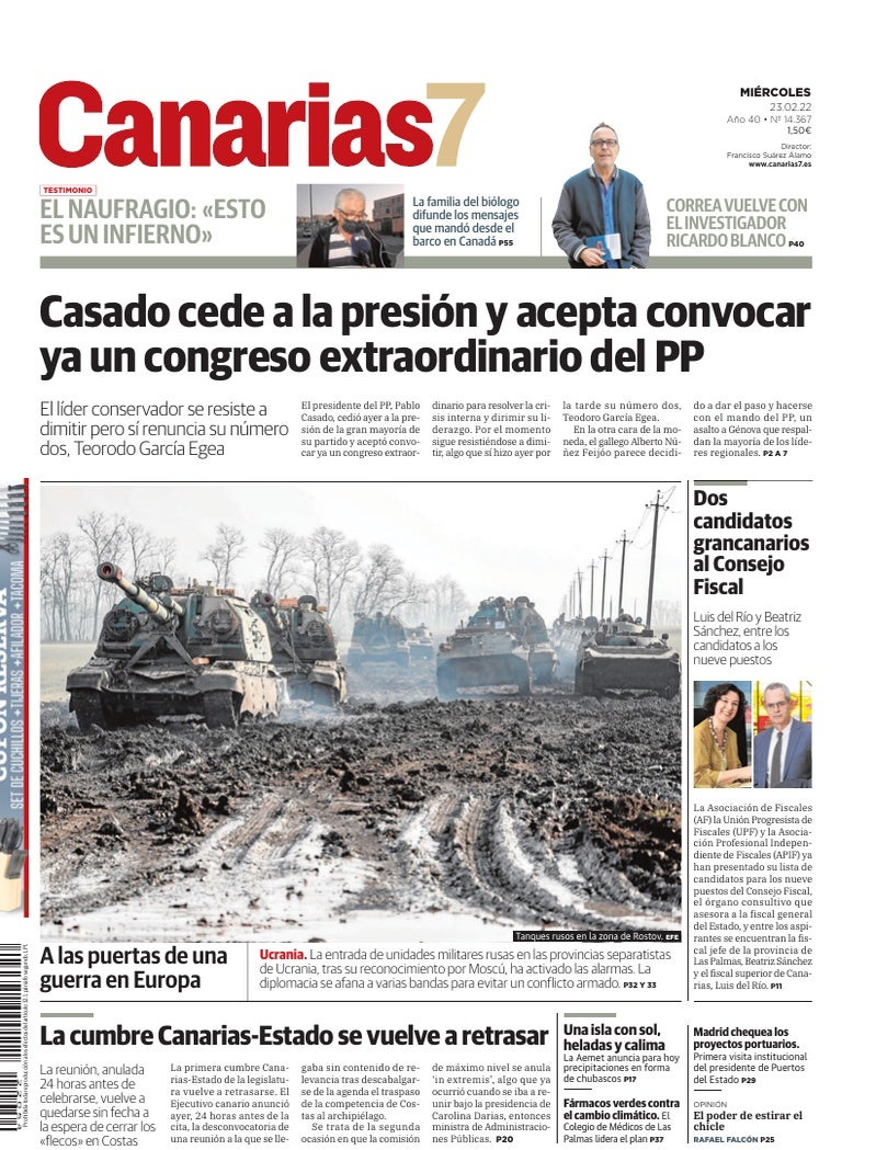 Portada Canarias7 23-02-2022