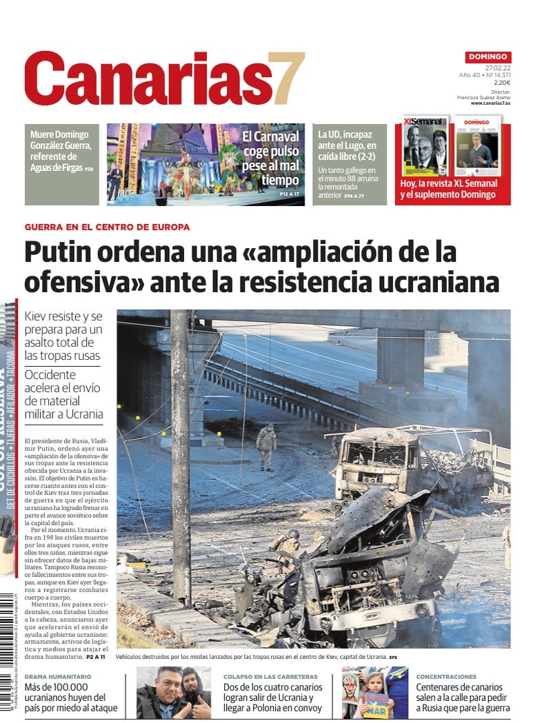 Portada Canarias7 27-02-2022