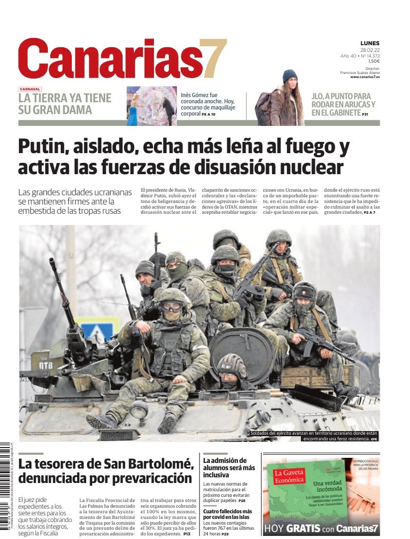 Portada Canarias7 28-02-2022