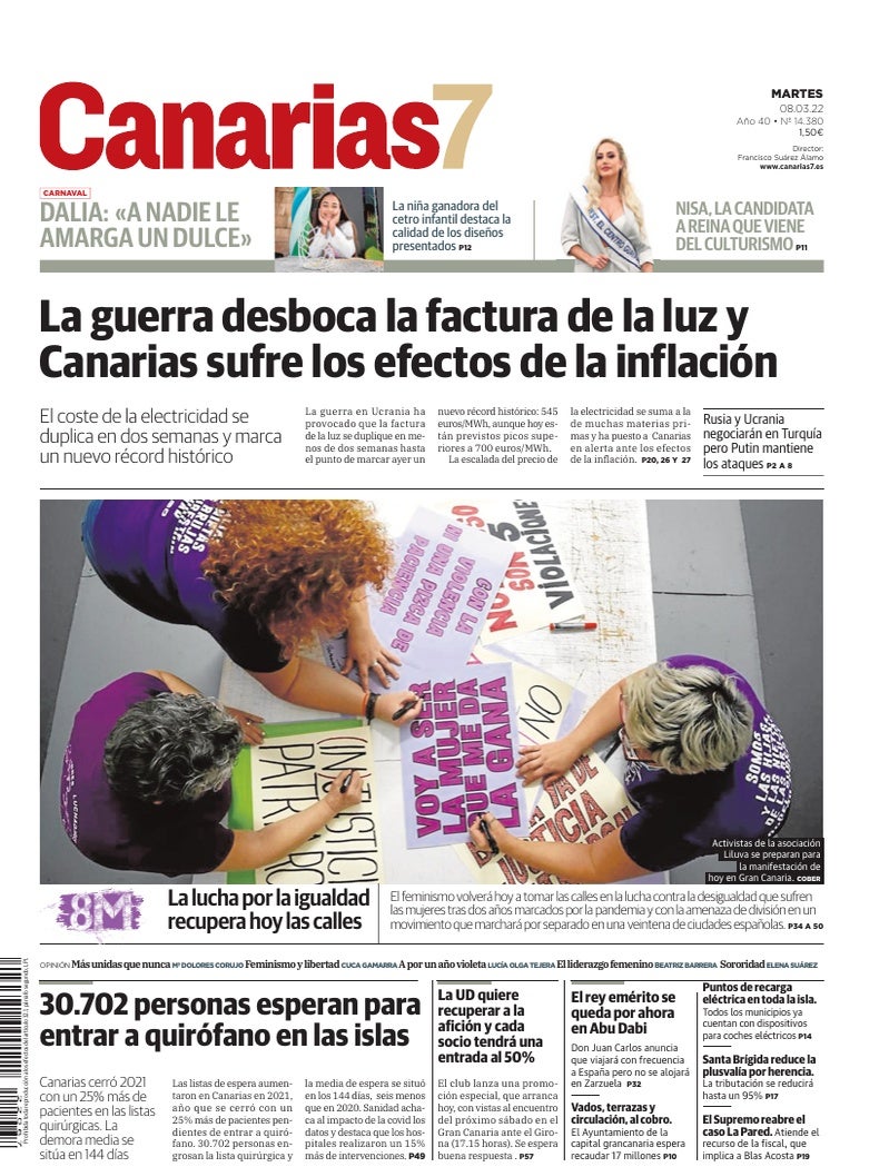 Portada Canarias7 08-03-2022