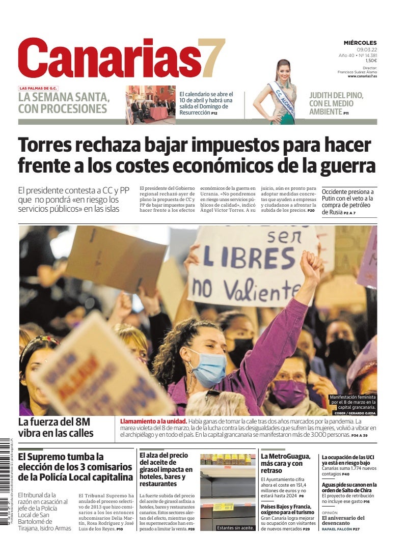 Portada Canarias7 09-03-2022