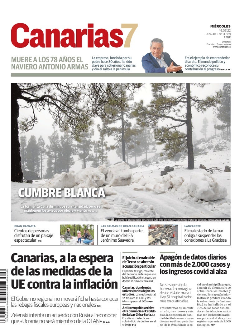 Portada Canarias7 16-03-2022