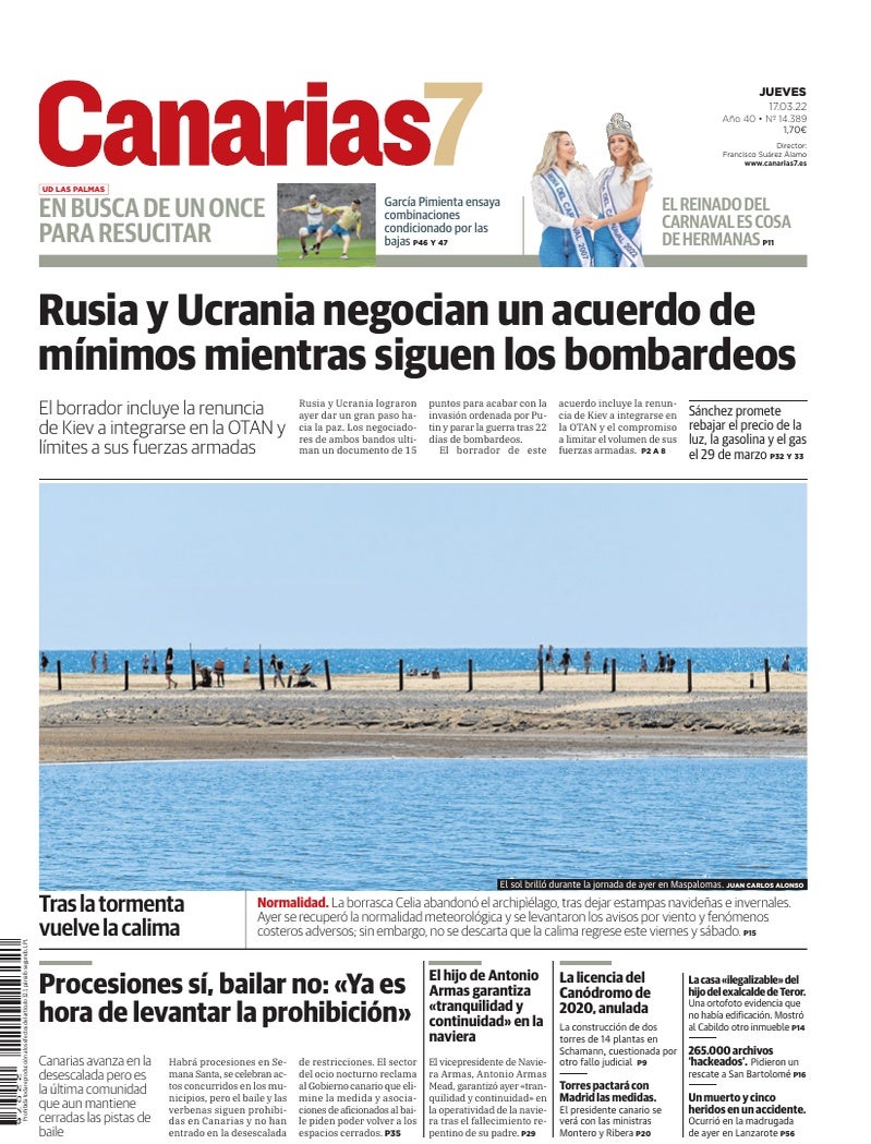 Portada Canarias7 17-03-2022