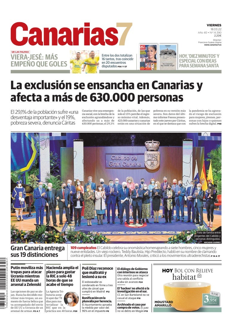 Portada Canarias7 18-03-2022