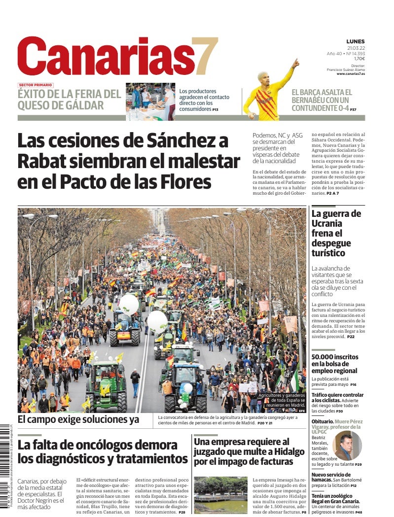 Portada Canarias7 21-03-2022