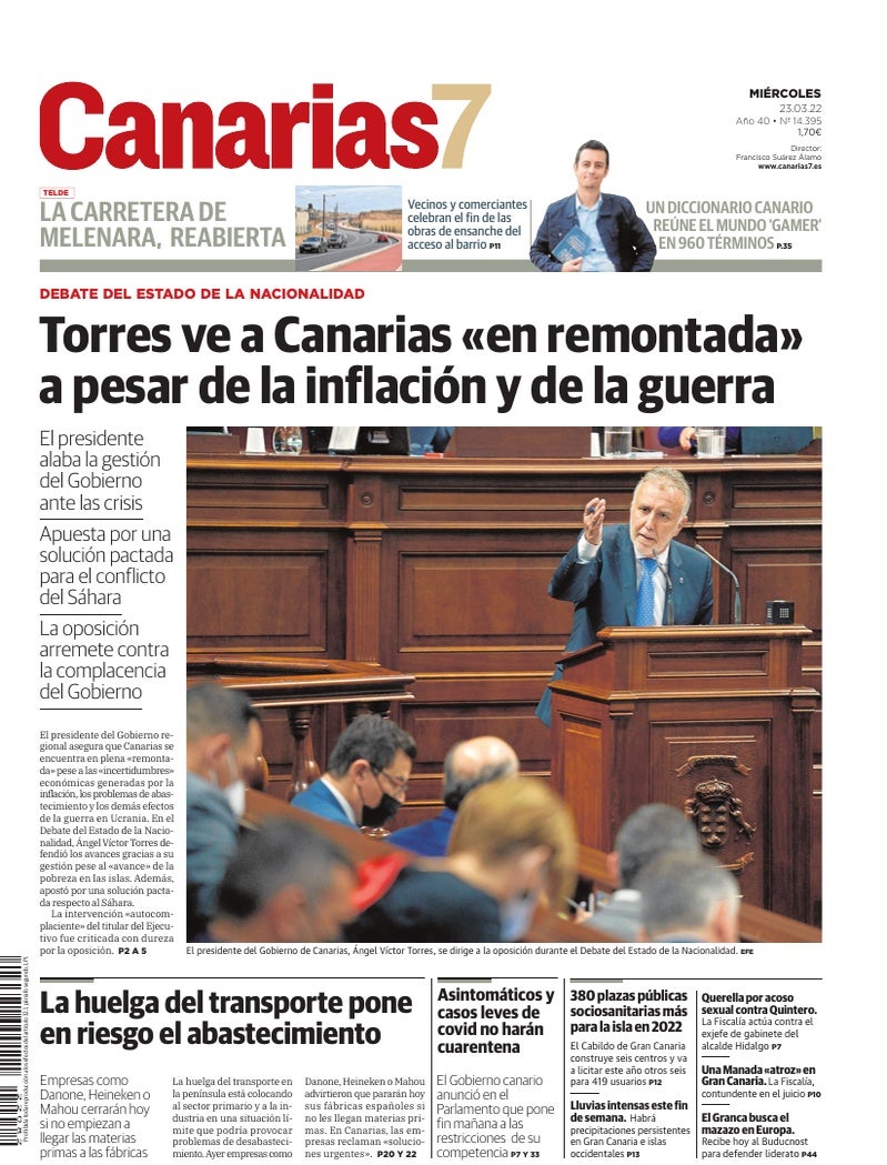 Portada Canarias7 23-03-2022