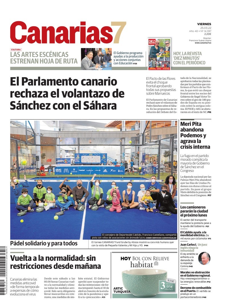 Portada Canarias7 25-03-2022