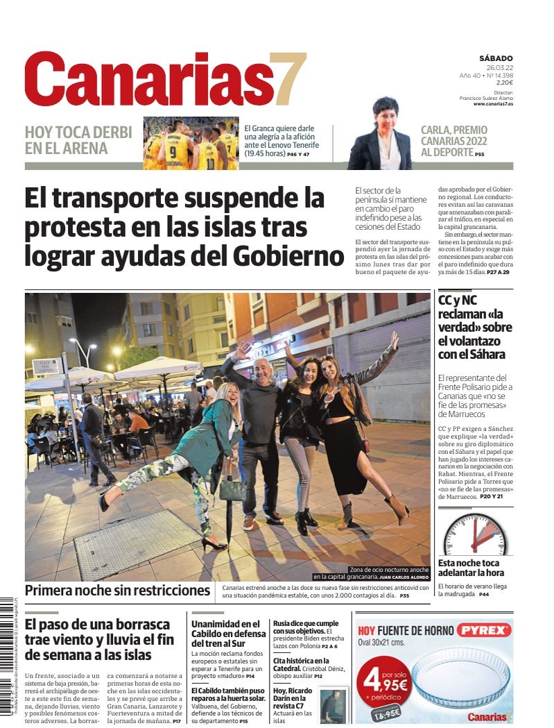 Portada Canarias7 26-03-2022