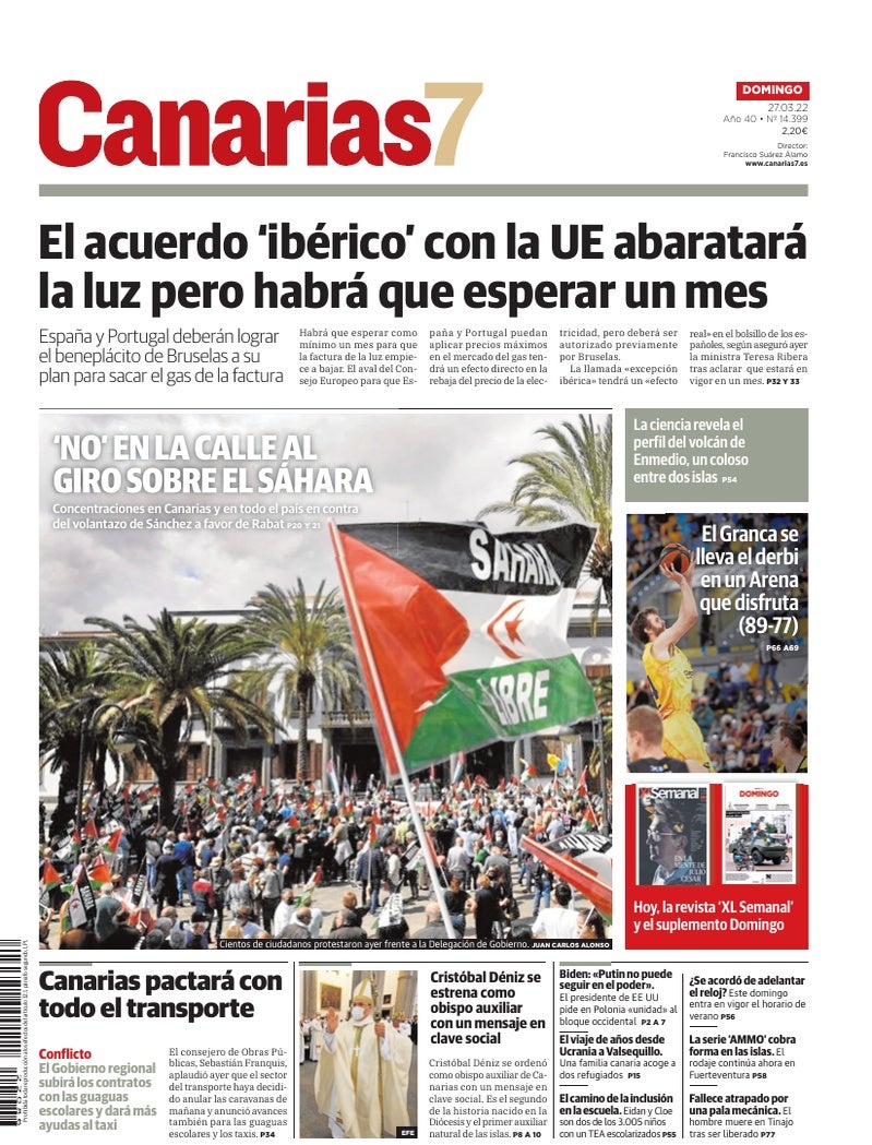 Portada Canarias7 27-03-2022