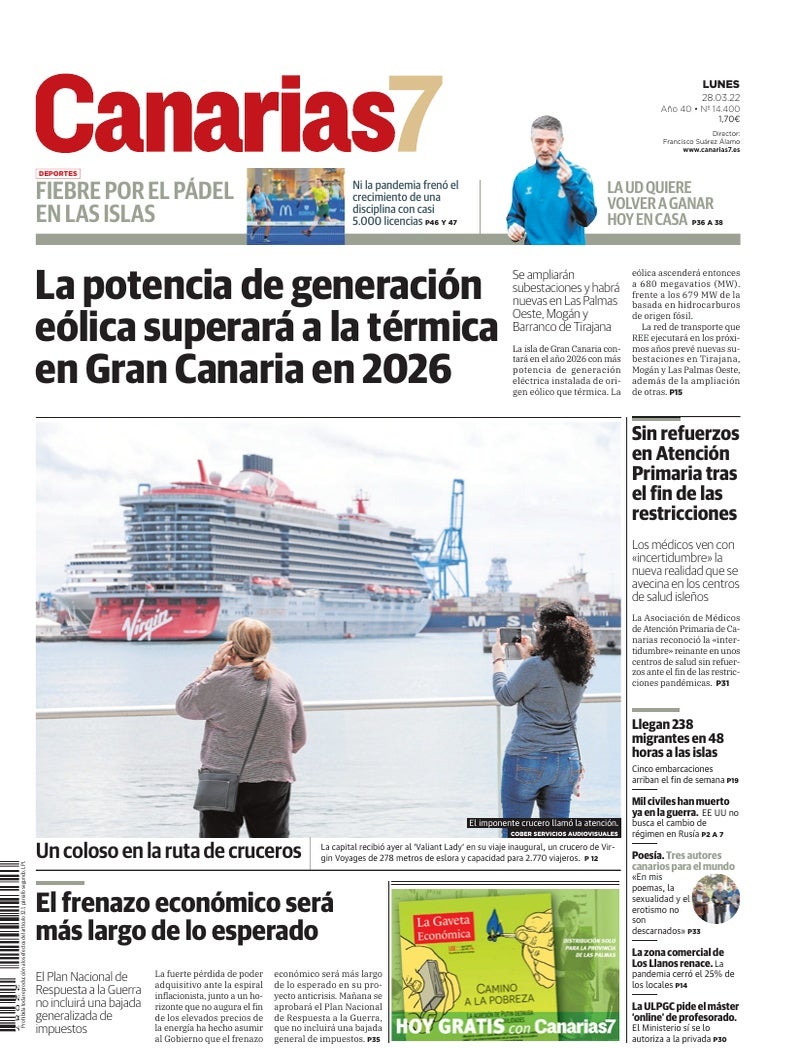 Portada Canarias7 28-03-2022