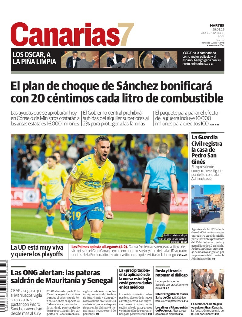 Portada Canarias7 29-03-2022