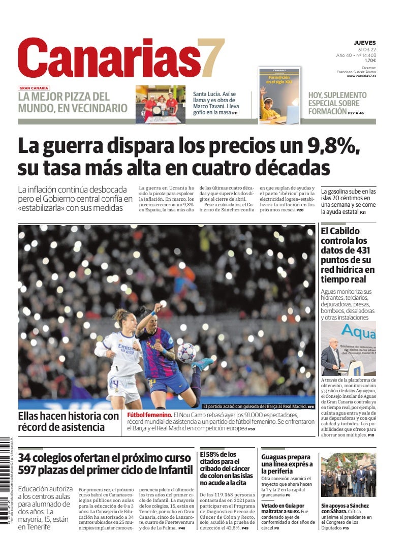 Portada Canarias7 31-03-2022