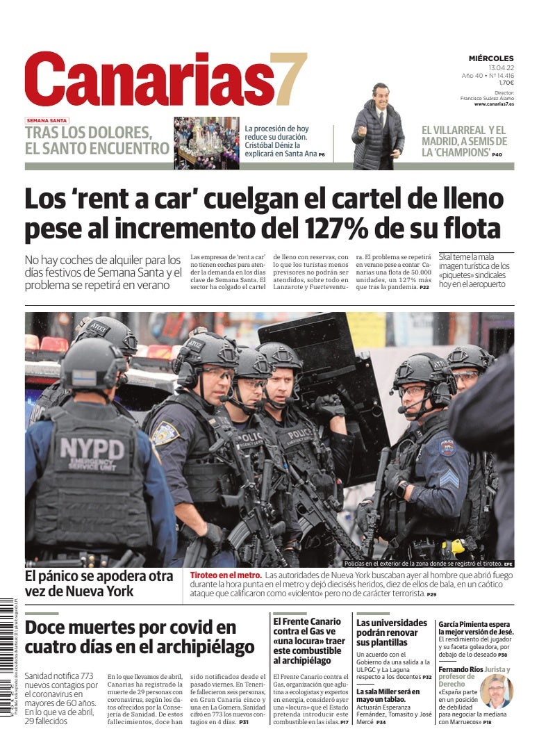 Portada Canarias7 13-04-2022