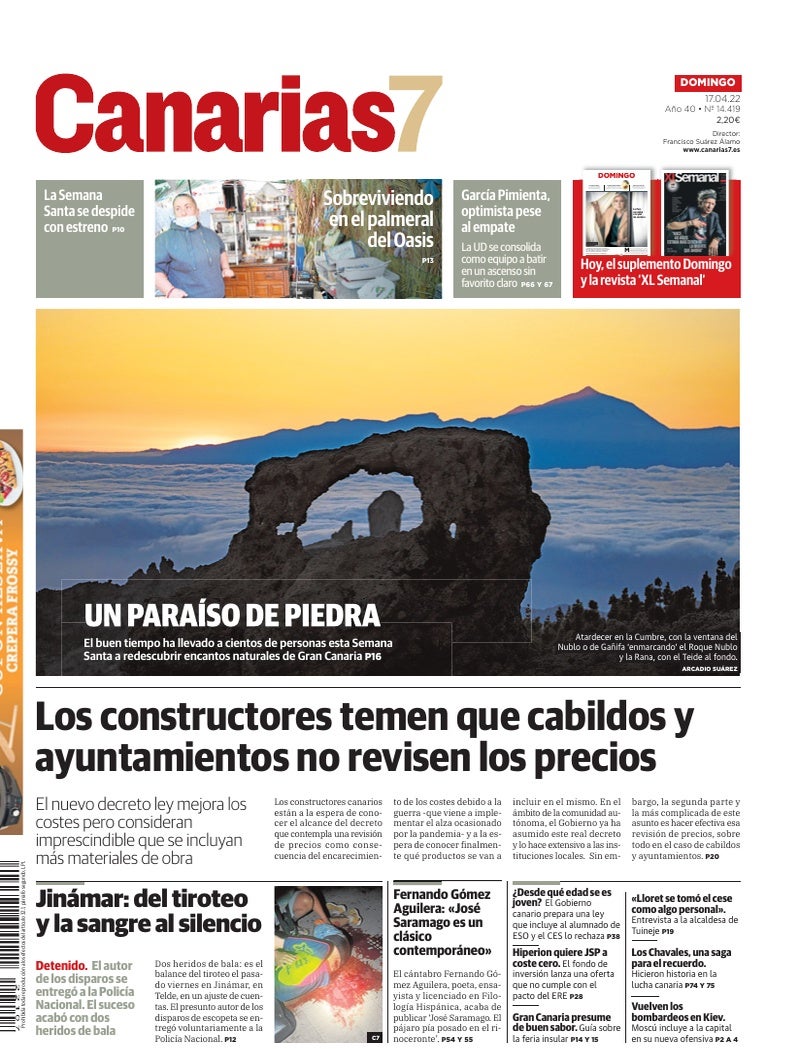 Portada Canarias7 17-04-2022