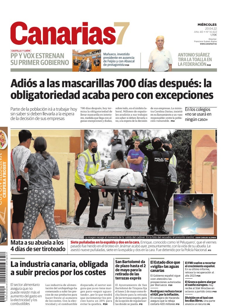 Portada Canarias7 20-04-2022