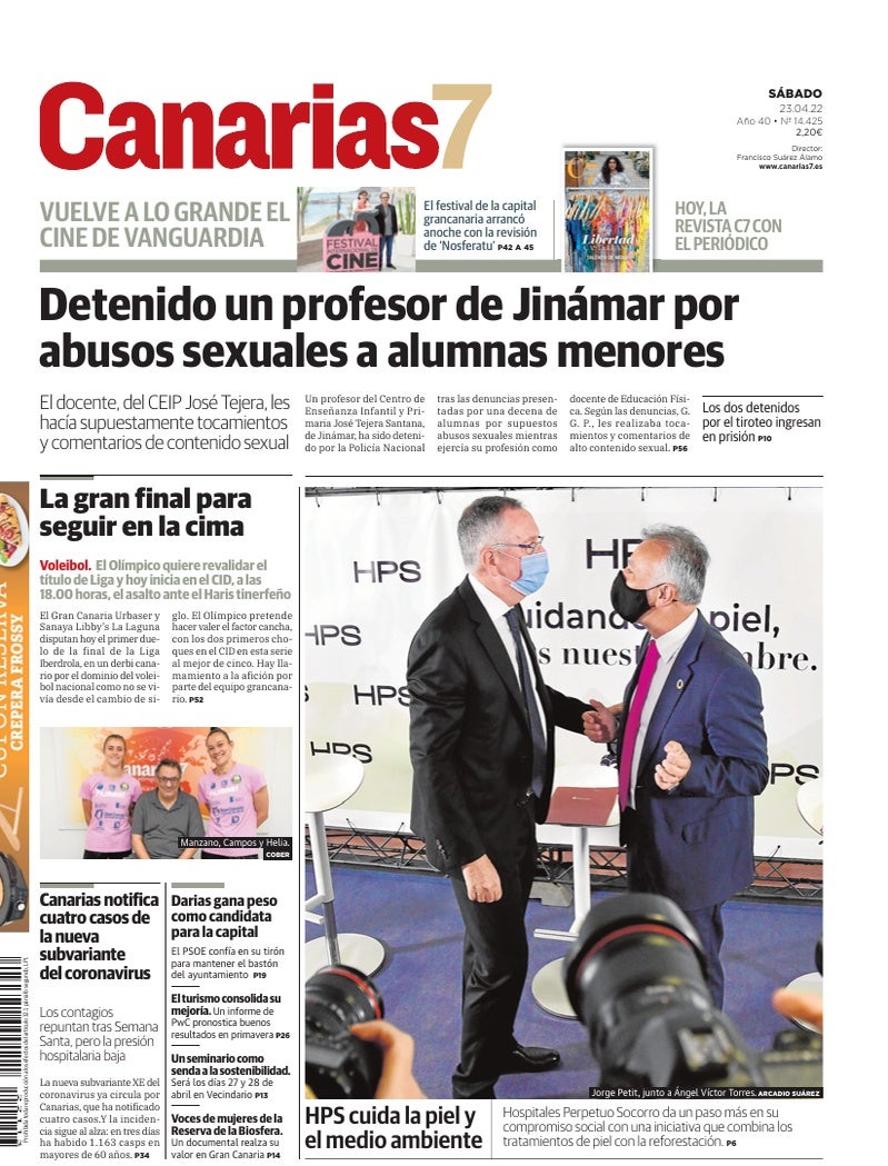 Portada Canarias7 23-04-2022