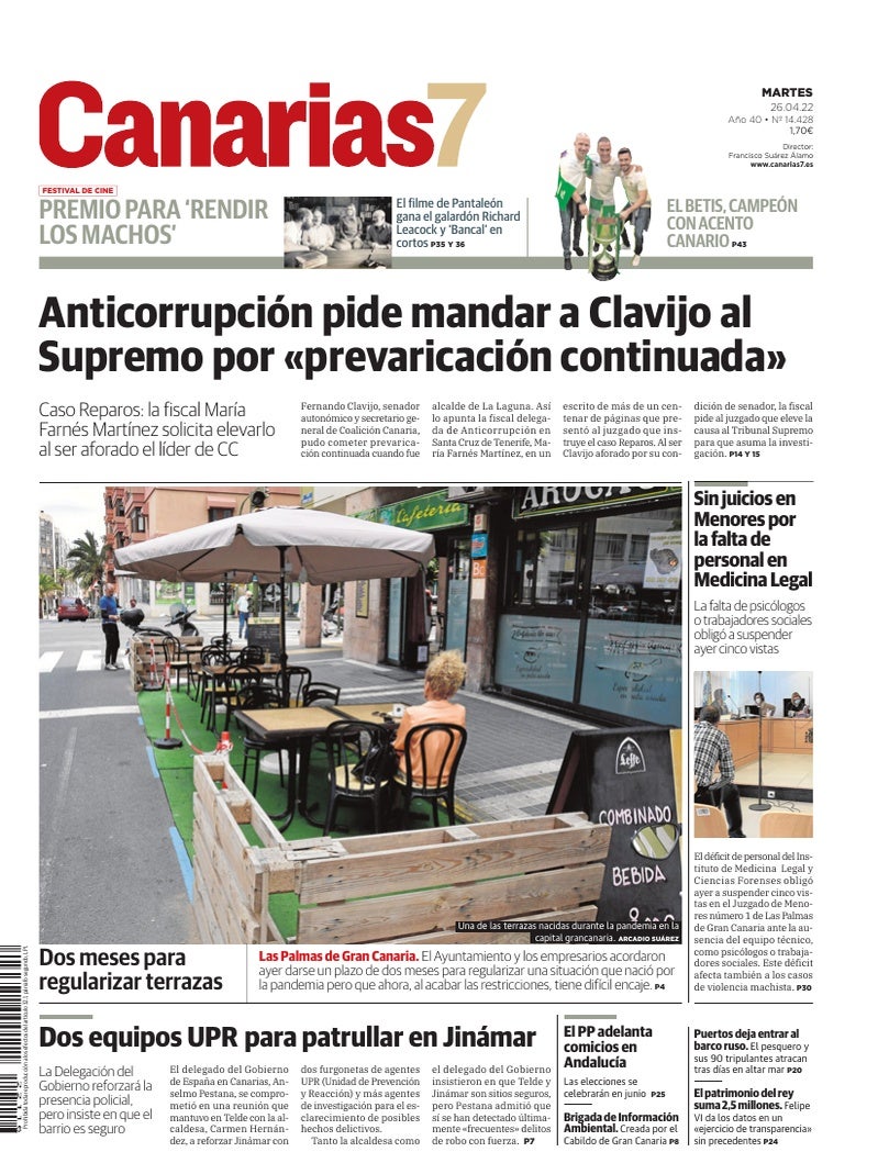 Portada Canarias7 26-04-2022