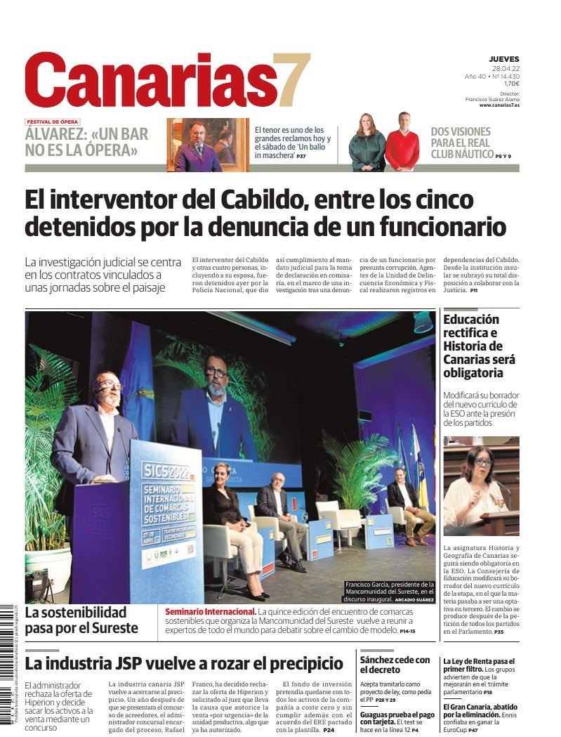 Portada Canarias7 28-04-2022