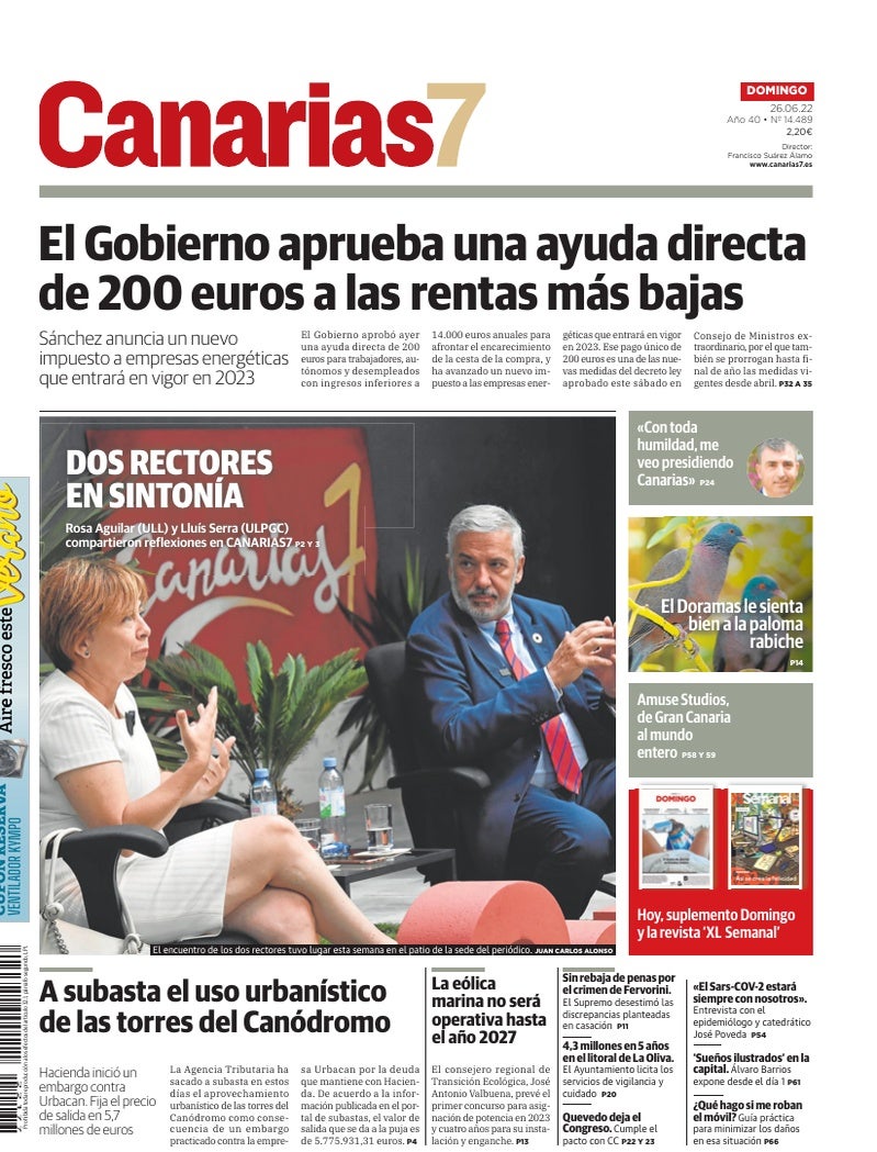 Portada Canarias7 26-06-2022
