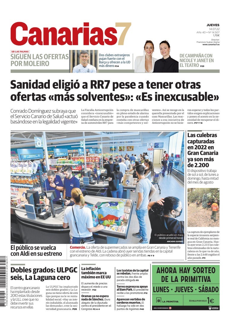 Portada Canarias7 14-07-2022