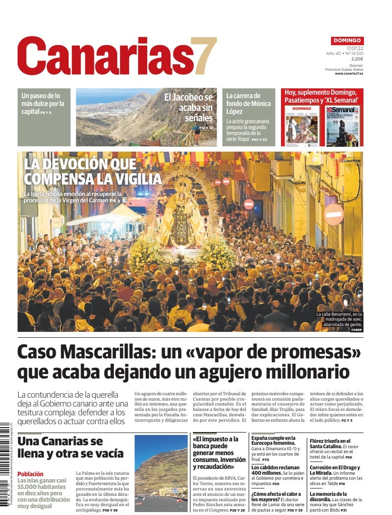Portada Canarias7 17-07-2022