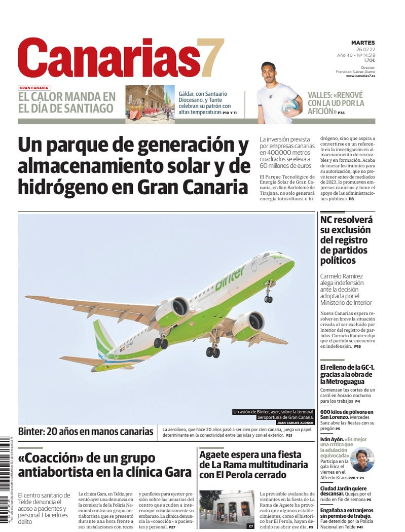 Portada Canarias7 26-07-2022