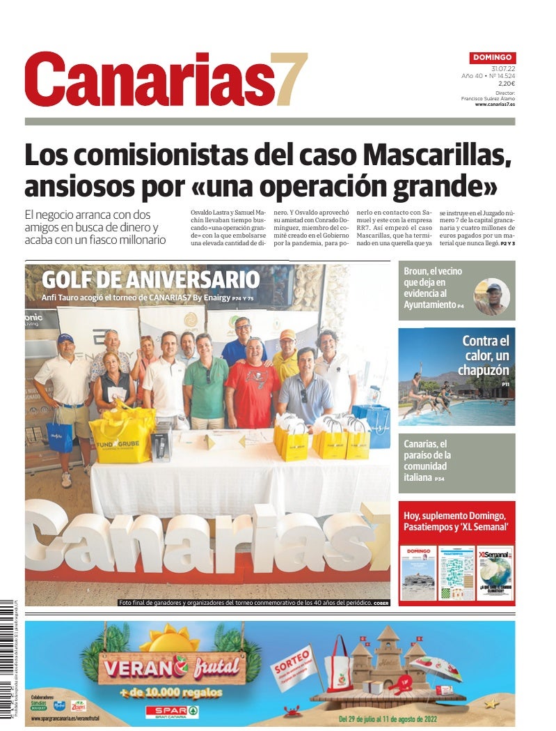 Portada Canarias7 31-07-2022