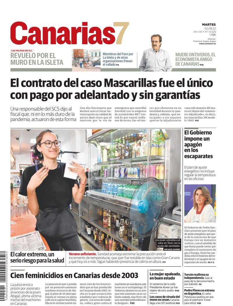 Portada Canarias7 02-08-2022