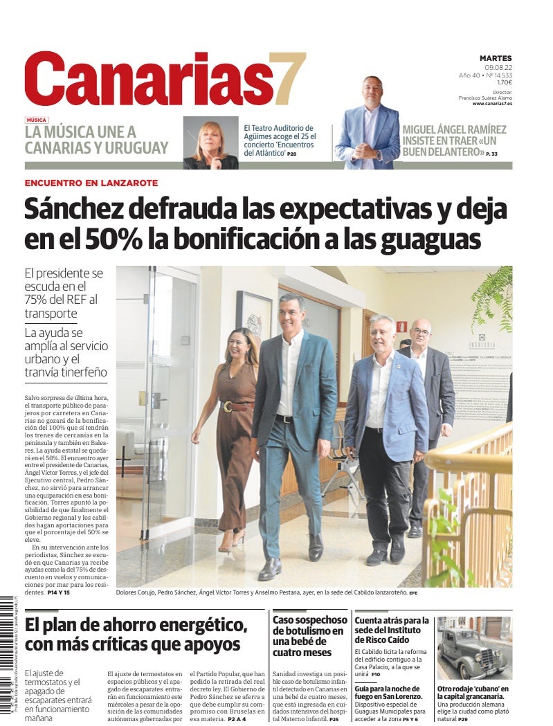 Portada Canarias7 09-08-2022