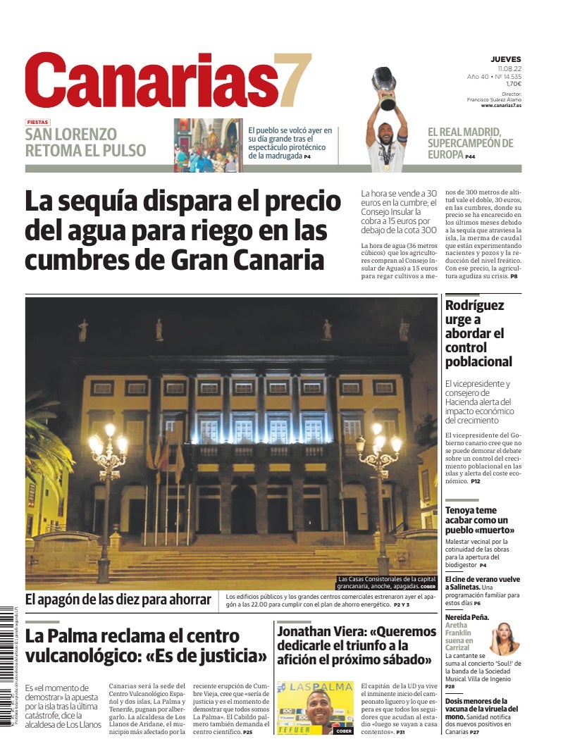 Portada Canarias7 11-08-2022