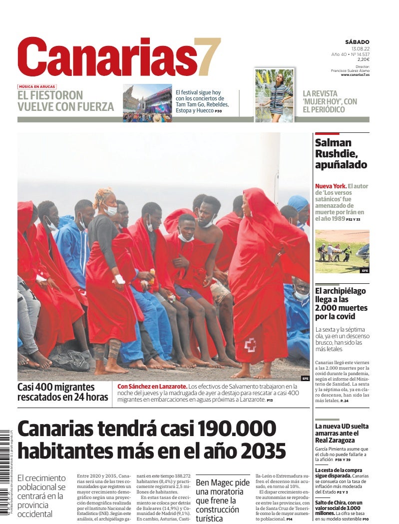 Portada Canarias7 13-08-2022