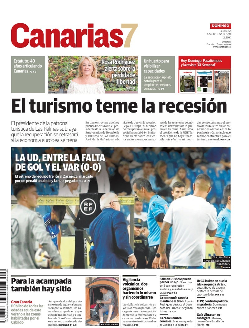 Portada Canarias7 14-08-2022