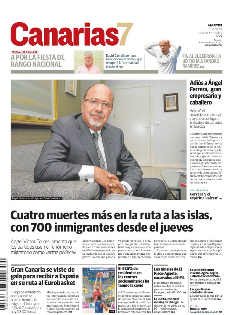 Portada Canarias7 16-08-2022