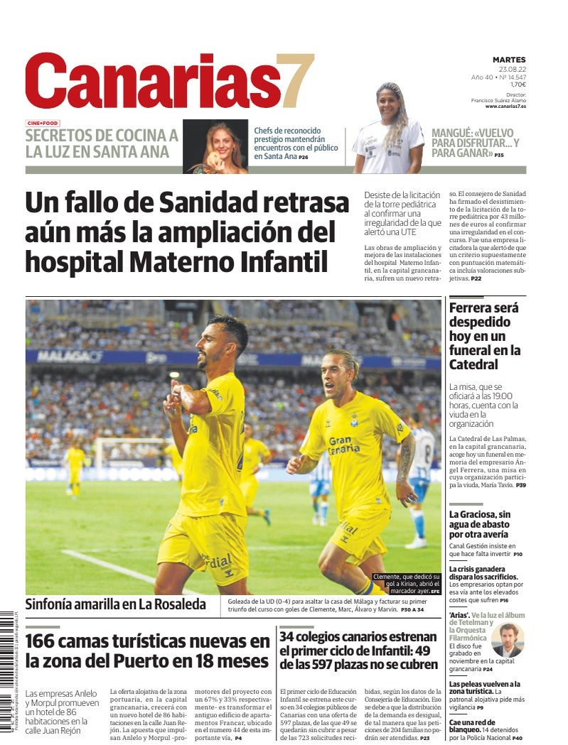 Portada Canarias7 23-08-2022