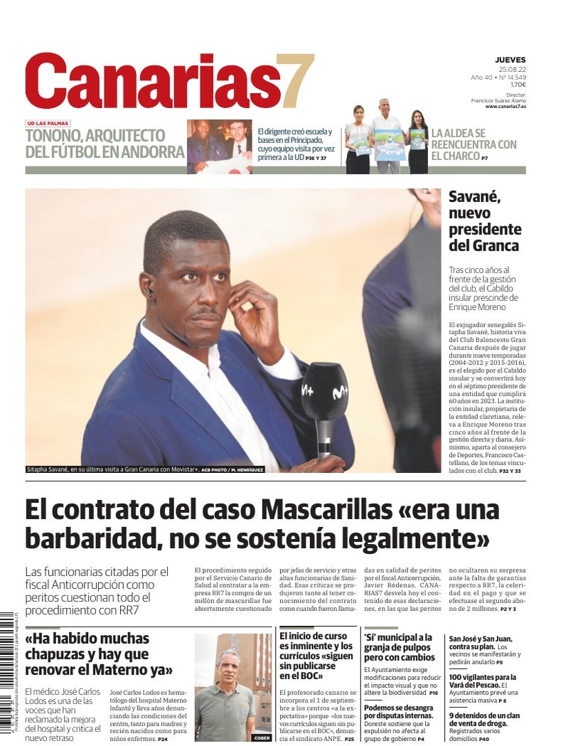 Portada Canarias7 25-08-2022