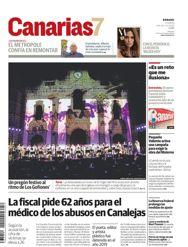 Portada Canarias7 27-08-2022