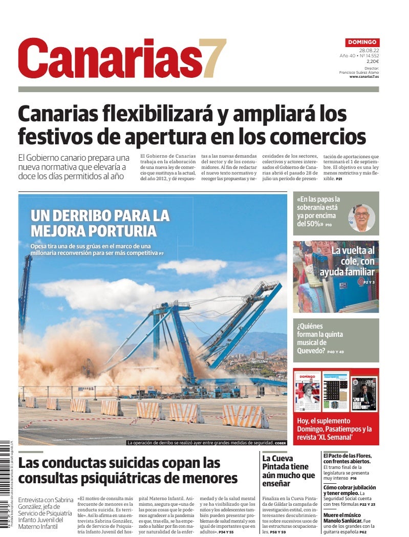 Portada Canarias7 28-08-2022